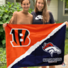 Cincinnati Bengals vs Denver Broncos House Divided Flag, NFL House Divided Flag