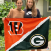 Cincinnati Bengals vs Green Bay Packers House Divided Flag, NFL House Divided Flag
