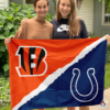 Cincinnati Bengals vs Indianapolis Colts House Divided Flag, NFL House Divided Flag