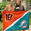 Cincinnati Bengals vs Miami Dolphins House Divided Flag, NFL House Divided Flag