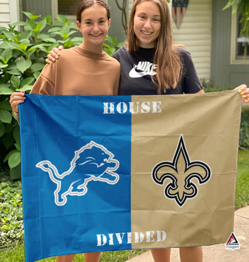 Lions vs Saints House Divided Flag, NFL House Divided Flag