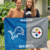 Detroit Lions vs Pittsburgh Steelers House Divided Flag, NFL House Divided Flag