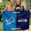 Detroit Lions vs Seattle Seahawks Steelers House Divided Flag, NFL House Divided Flag