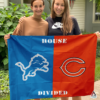 Detroit Lions vs Chicago Bears House Divided Flag, NFL House Divided Flag