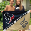 Houston Texans vs New Orleans Saints House Divided Flag, NFL House Divided Flag