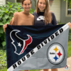 Houston Texans vs Pittsburgh Steelers House Divided Flag, NFL House Divided Flag