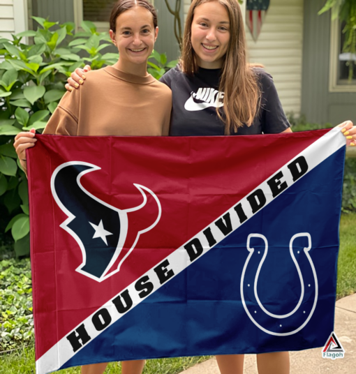 Texans vs Colts House Divided Flag, NFL House Divided Flag