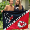 Houston Texans vs Kansas City Chiefs House Divided Flag, NFL House Divided Flag