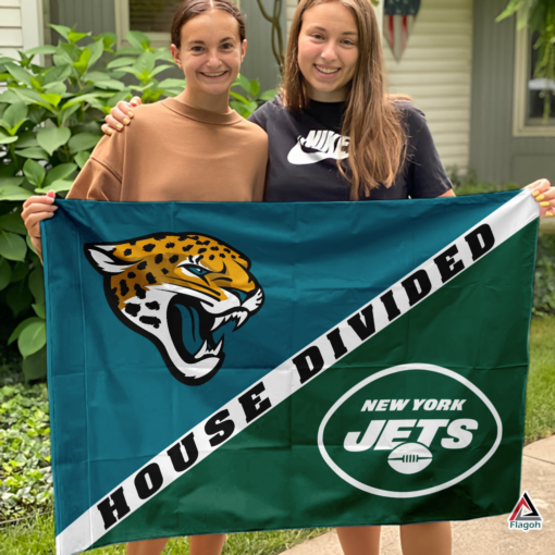 Jaguars vs Jets House Divided Flag, NFL House Divided Flag