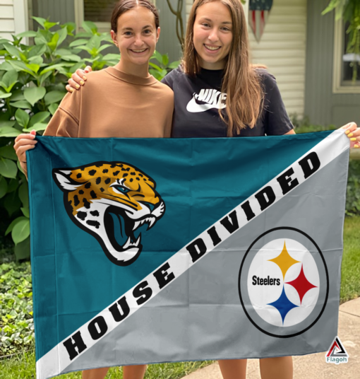 Jaguars vs Steelers House Divided Flag, NFL House Divided Flag