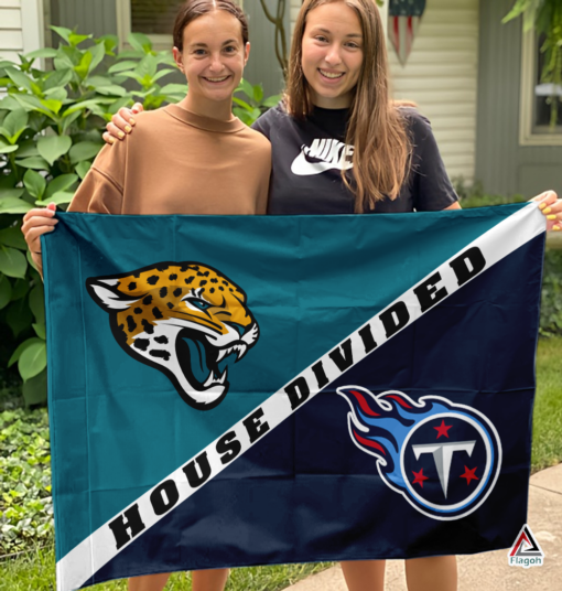 Jaguars vs Titans House Divided Flag, NFL House Divided Flag