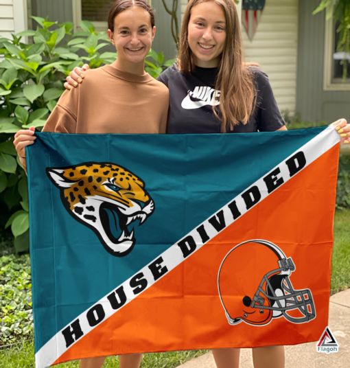 Jaguars vs Browns House Divided Flag, NFL House Divided Flag