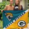 Jacksonville Jaguars vs Green Bay Packers House Divided Flag, NFL House Divided Flag
