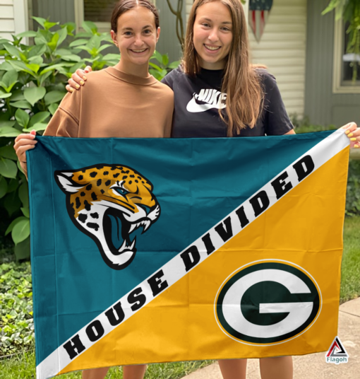 Jaguars vs Packers House Divided Flag, NFL House Divided Flag
