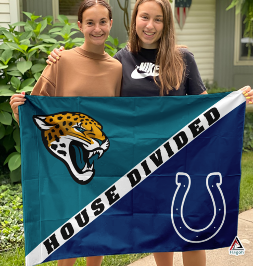 Jaguars vs Colts House Divided Flag, NFL House Divided Flag