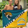 Jacksonville Jaguars vs Los Angeles Chargers House Divided Flag, NFL House Divided Flag