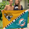 Jacksonville Jaguars vs Miami Dolphins House Divided Flag, NFL House Divided Flag