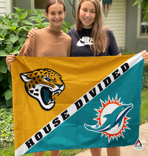 Jaguars vs Dolphins House Divided Flag, NFL House Divided Flag