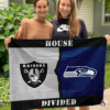 Las Vegas Raiders vs Seattle Seahawks House Divided Flag, NFL House Divided Flag