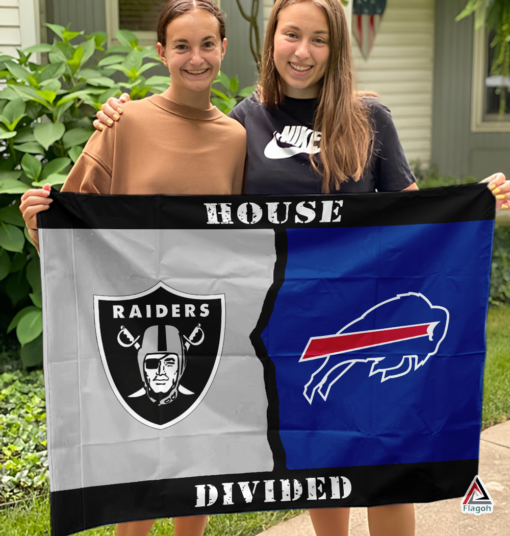 Raiders vs Bills House Divided Flag, NFL House Divided Flag
