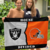Las Vegas Raiders vs Cleveland Browns House Divided Flag, NFL House Divided Flag