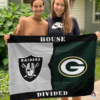Las Vegas Raiders vs Green Bay Packers House Divided Flag, NFL House Divided Flag