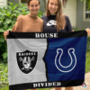 Las Vegas Raiders vs Indianapolis Colts House Divided Flag, NFL House Divided Flag