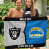Las Vegas Raiders vs Los Angeles Chargers House Divided Flag, NFL House Divided Flag