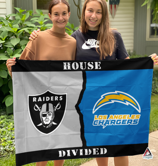 Raiders vs Chargers House Divided Flag, NFL House Divided Flag