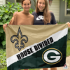 New Orleans Saints vs Green Bay Packers House Divided Flag, NFL House Divided Flag