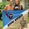 Tennessee Titans vs New Orleans Saints House Divided Flag, NFL House Divided Flag