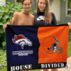 Denver Broncos vs Cleveland Browns House Divided Flag, NFL House Divided Flag