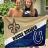 New Orleans Saints vs Indianapolis Colts House Divided Flag, NFL House Divided Flag