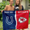 Indianapolis Colts vs Kansas City Chiefs House Divided Flag, NFL House Divided Flag