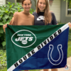 New York Jets vs Indianapolis Colts House Divided Flag, NFL House Divided Flag
