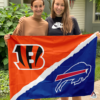 Cincinnati Bengals vs Buffalo Bills House Divided Flag, NFL House Divided Flag