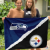 Seattle Seahawks vs Pittsburgh Steelers House Divided Flag, NFL House Divided Flag