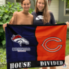 Denver Broncos vs Chicago Bears House Divided Flag, NFL House Divided Flag