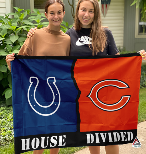 Colts vs Bears House Divided Flag, NFL House Divided Flag