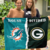 Miami Dolphins vs Green Bay Packers House Divided Flag, NFL House Divided Flag