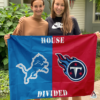Detroit Lions vs Tennessee Titans House Divided Flag, NFL House Divided Flag