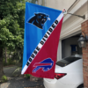 Carolina Panthers vs Buffalo Bills House Divided Flag, NFL House Divided Flag