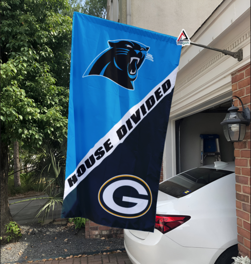 Panthers vs Packers House Divided Flag, NFL House Divided Flag
