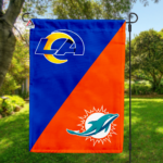 Rams vs Dolphins House Divided Flag, NFL House Divided Flag