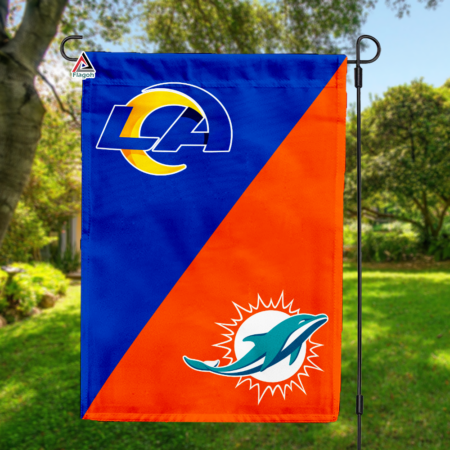 Rams vs Dolphins House Divided Flag, NFL House Divided Flag