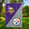 Minnesota Vikings vs Pittsburgh Steelers House Divided Flag, NFL House Divided Flag