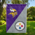 Vikings vs Steelers House Divided Flag, NFL House Divided Flag