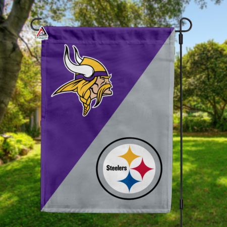 Vikings vs Steelers House Divided Flag, NFL House Divided Flag