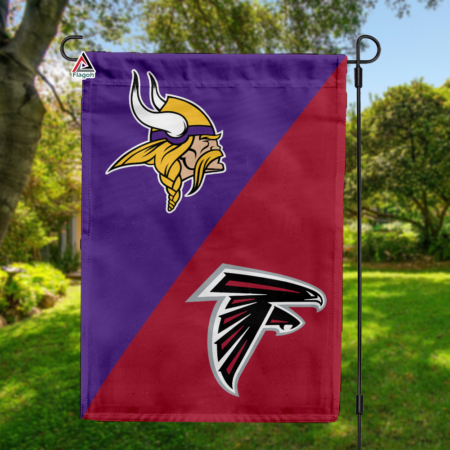 Vikings vs Falcons House Divided Flag, NFL House Divided Flag