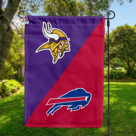 Vikings vs Bills House Divided Flag, NFL House Divided Flag